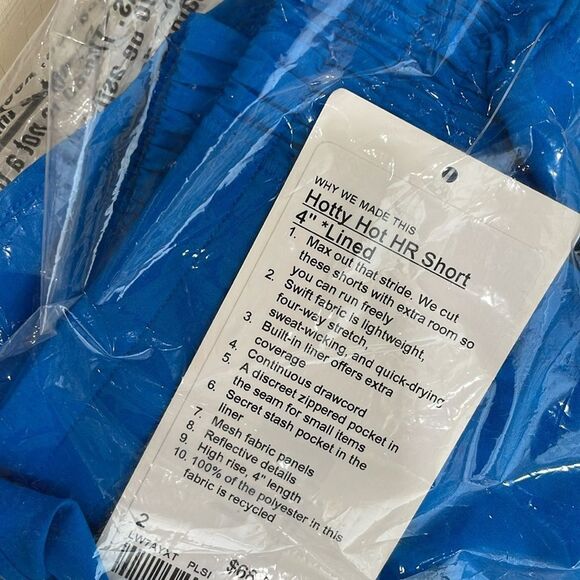 NWT Lululemon Hotty Hot High-Rise Short  4"  SIZE 2 POOLSIDE BLUE SIZE 2 RUNNING - Picture 7 of 9